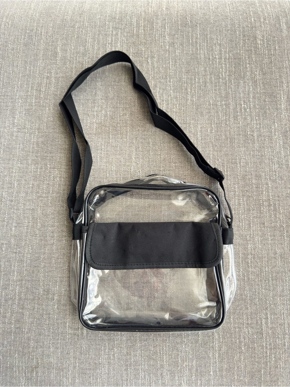 Clear Crossbody Bag with Black Trim
